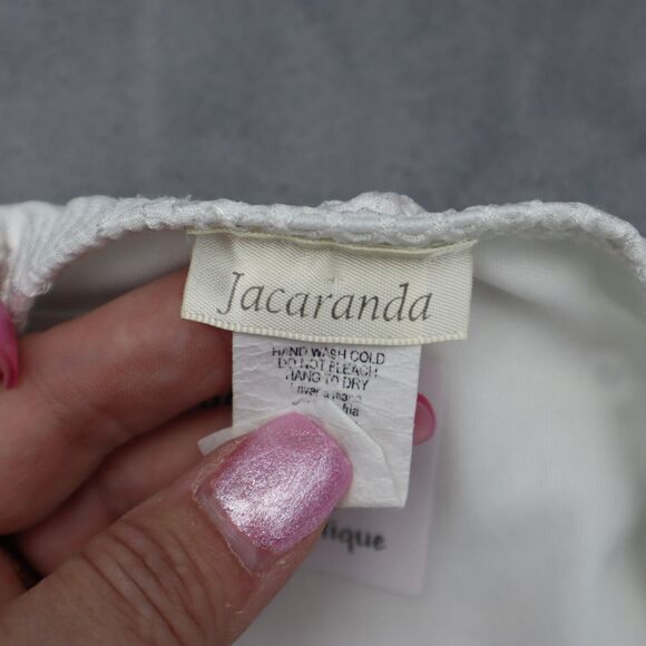 Jacaranda Jumpsuits Womens L White Strapless Floral Print Sweetheart Pullover - Picture 2 of 16